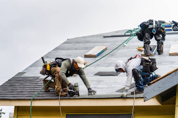 Professional Gutter Installation technician working in Falcon, NC